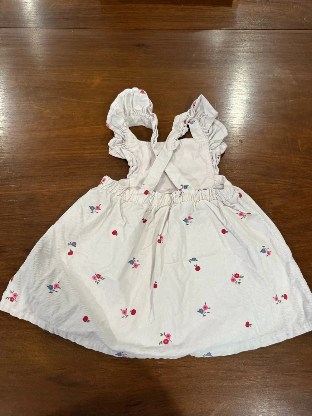 GAP White Cotton Dress with Pink & Red Floral Motif